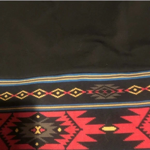 NWOT Midnight Velvet Stretchy Black Skirt Faux Wrap w/Tribal Aztec Weste… - Picture 4 of 6